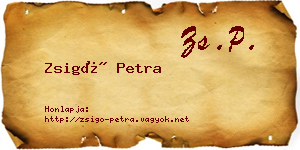 Zsigó Petra névjegykártya