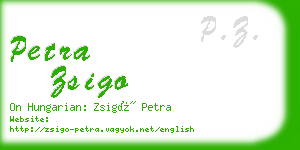 petra zsigo business card